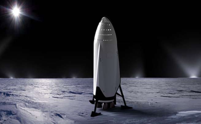 SpaceX Heart of Gold on Mars concept