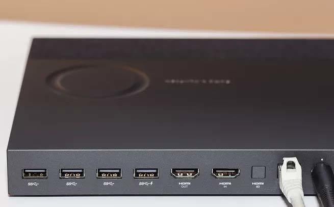 HP Envy Curved 34 base with ports and touch control